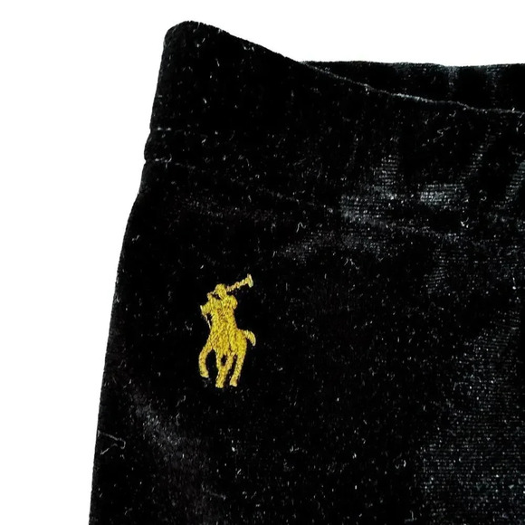 Polo | Girls Stretchy Black Velvet Leggings (8-10) 🖤 - Picture 2 of 3